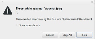 Error while moving "file"