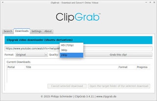 Downloading a file using ClickGrab