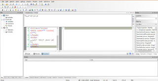 Arabic language working on the inspector pane