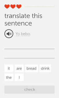One of Duolingo's exercises